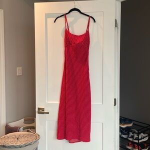 Red polka dot dress size small